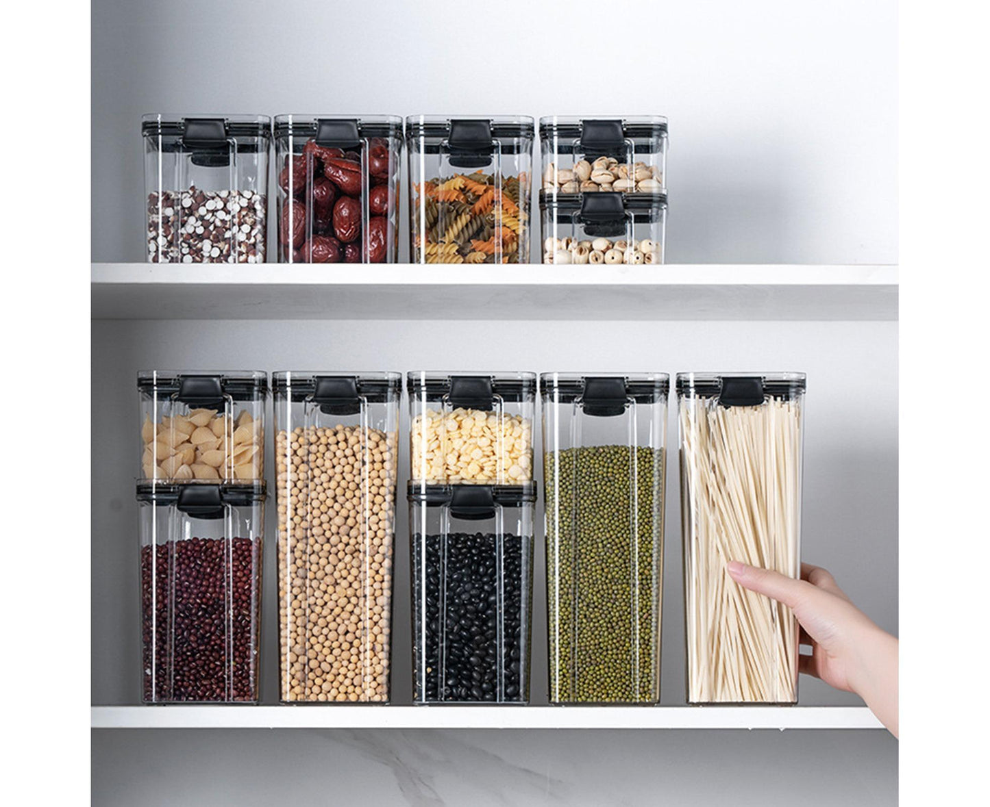 Clear Food Storage Box Container Moisture Proof Grain Bottle Jar Kitchen Supply-2 V1263-JX-283