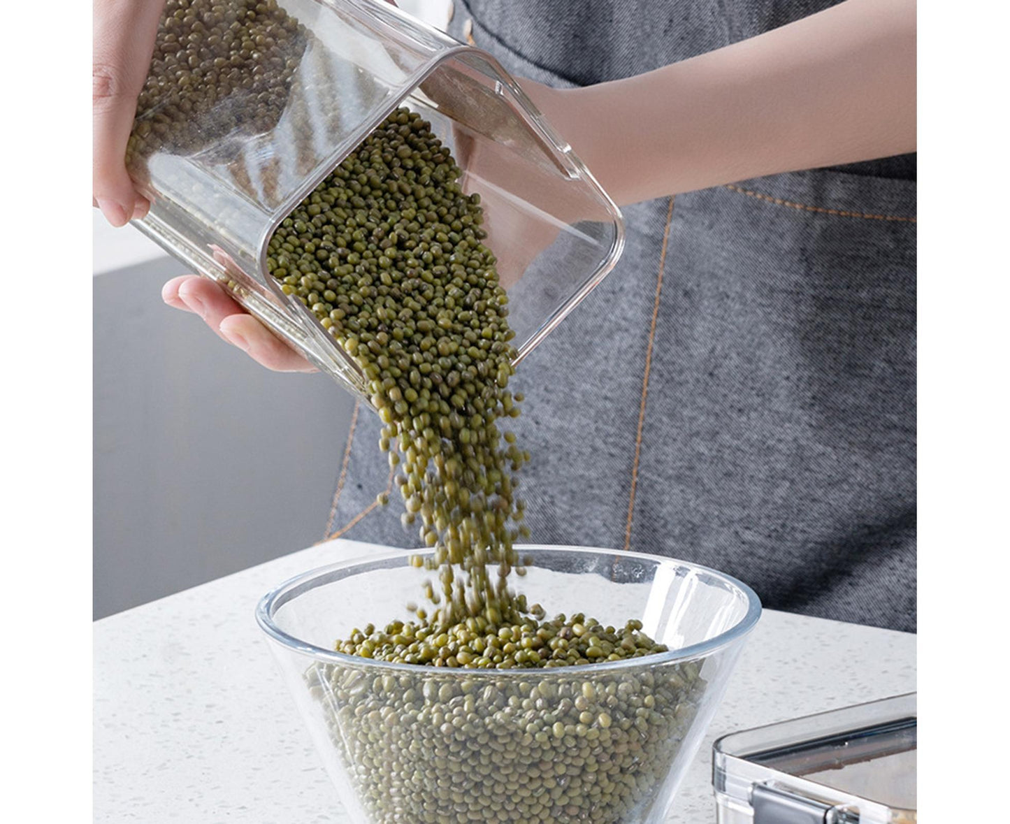 Clear Food Storage Box Container Moisture Proof Grain Bottle Jar Kitchen Supply-2 V1263-JX-283