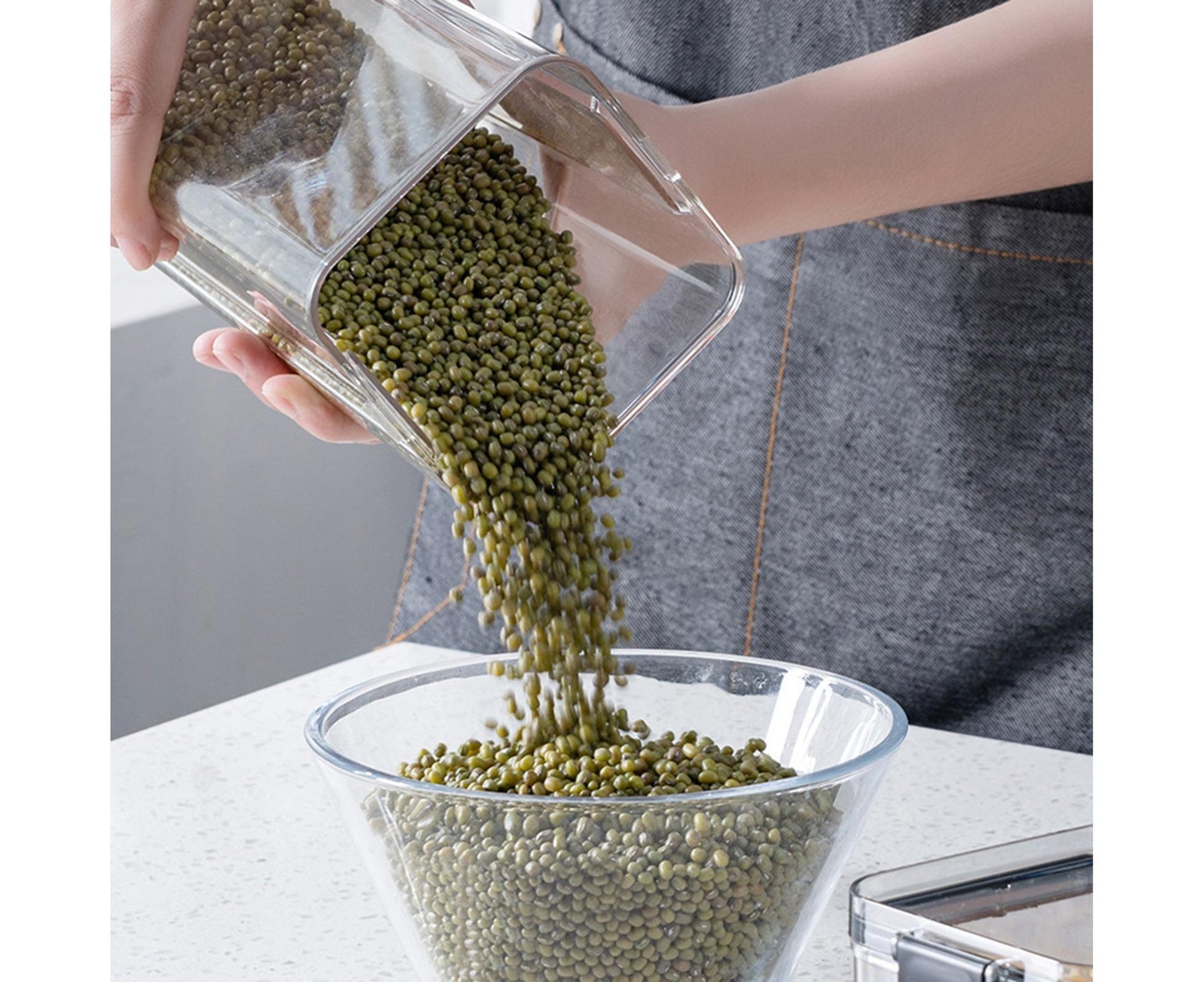 Clear Food Storage Box Container Moisture Proof Grain Bottle Jar Kitchen Supply-2 V1263-JX-283