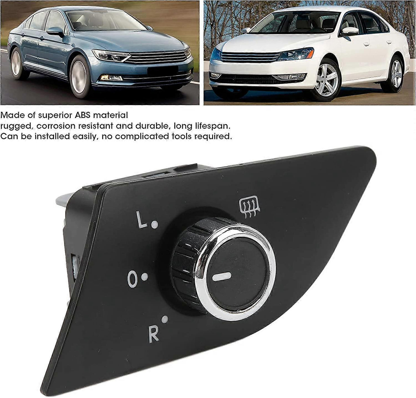 561959565C ABS Side Mirror Door Mirror Switch, Side Mirror Knob Adjust Control Knob Replacement Car Accessory V1263-JX-2837