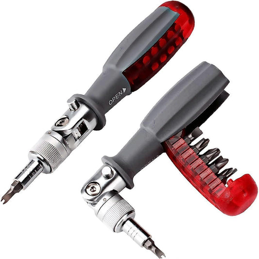Ratchet Screwdriver with gripic Multi Bit, 10 in 1, Small Pocket Mini Screwdriver, Suitable for Home and V1263-JX-2840