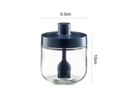 One-piece Design Seasoning Jar Smooth Edge Glass Multi-purpose Spice Bottle Cooking Gadget-Blue V1263-JX-286