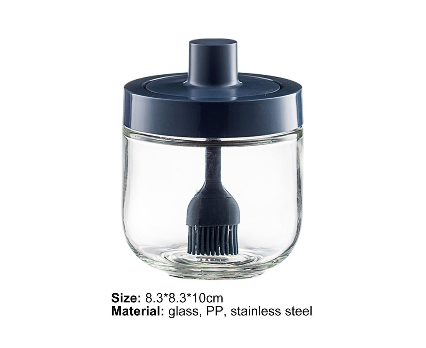 One-piece Design Seasoning Jar Smooth Edge Glass Multi-purpose Spice Bottle Cooking Gadget-Blue V1263-JX-286