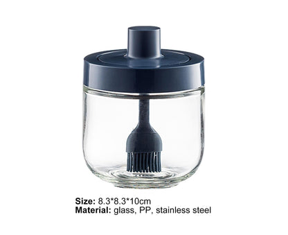 One-piece Design Seasoning Jar Smooth Edge Glass Multi-purpose Spice Bottle Cooking Gadget-Blue V1263-JX-286