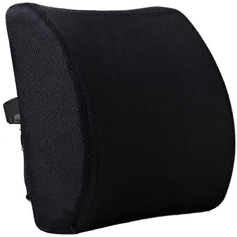 Memory Foam Lumbar Cushion Posture Corrector Vehicle Seat Home Office Chair (Black) V1263-JX-2863