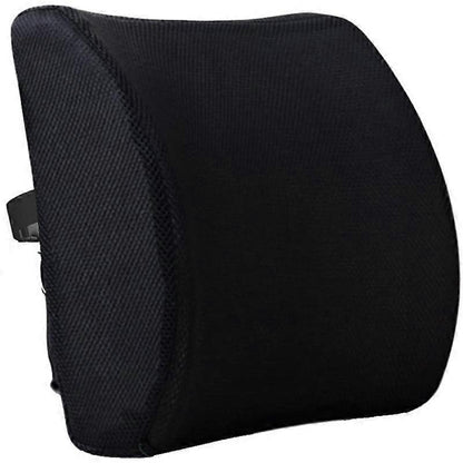 Memory Foam Lumbar Cushion Posture Corrector Vehicle Seat Home Office Chair (Black) V1263-JX-2863