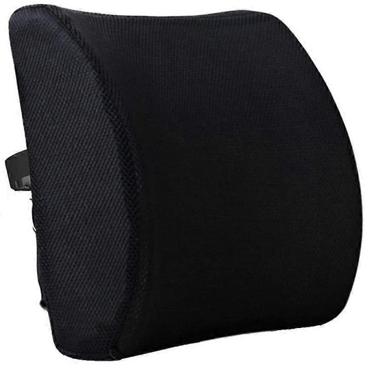 Memory Foam Lumbar Cushion Posture Corrector Vehicle Seat Home Office Chair (Black) V1263-JX-2863
