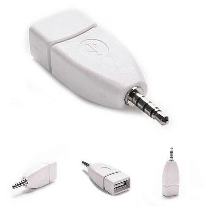 Converter Adapter USB 2.0 Female to 3.5mm Male AUX Audio Durable Car Plug Jack V1263-JX-2864