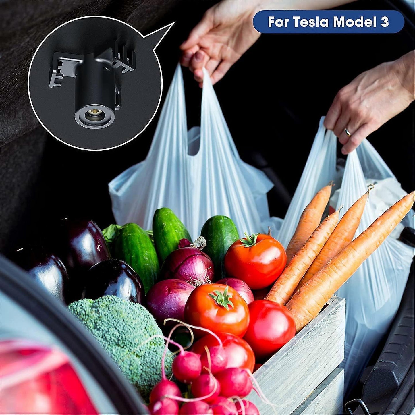 Piece ABS Trunk Hook for Tesla Car Interior Modification Accessories Durable Trunk Organizer Behind - Grocery V1263-JX-2866