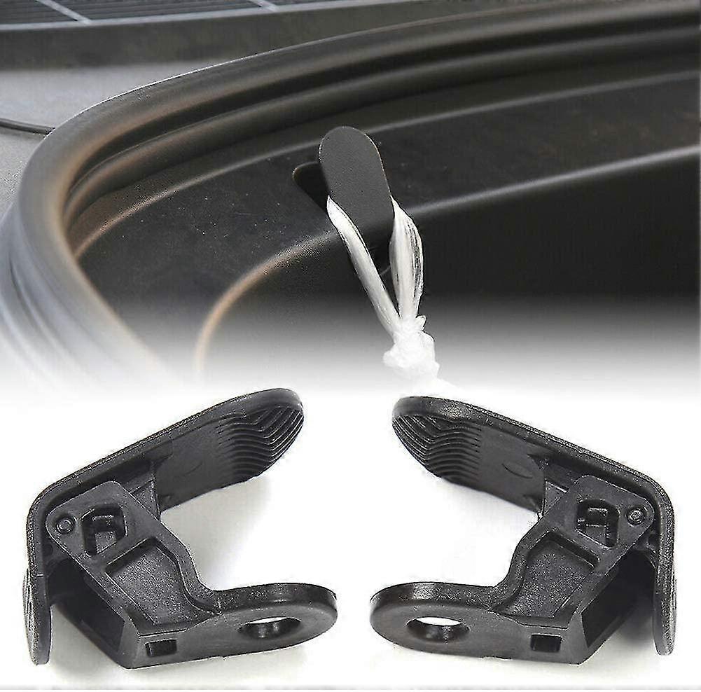 2 Pack Front Trunk Hook For Tesla Model 3 Black Wear-resistant Abs Car V1263-JX-2867