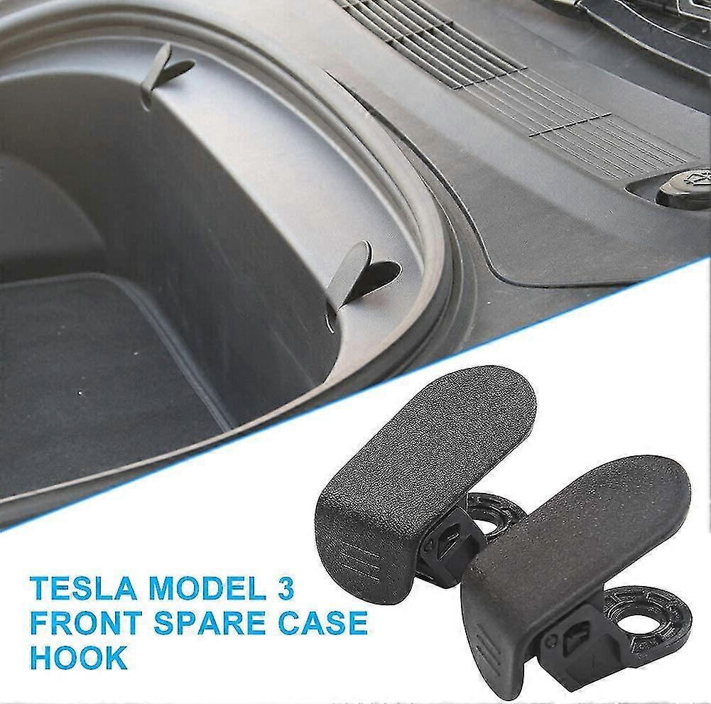 2 Pack Front Trunk Hook For Tesla Model 3 Black Wear-resistant Abs Car V1263-JX-2867