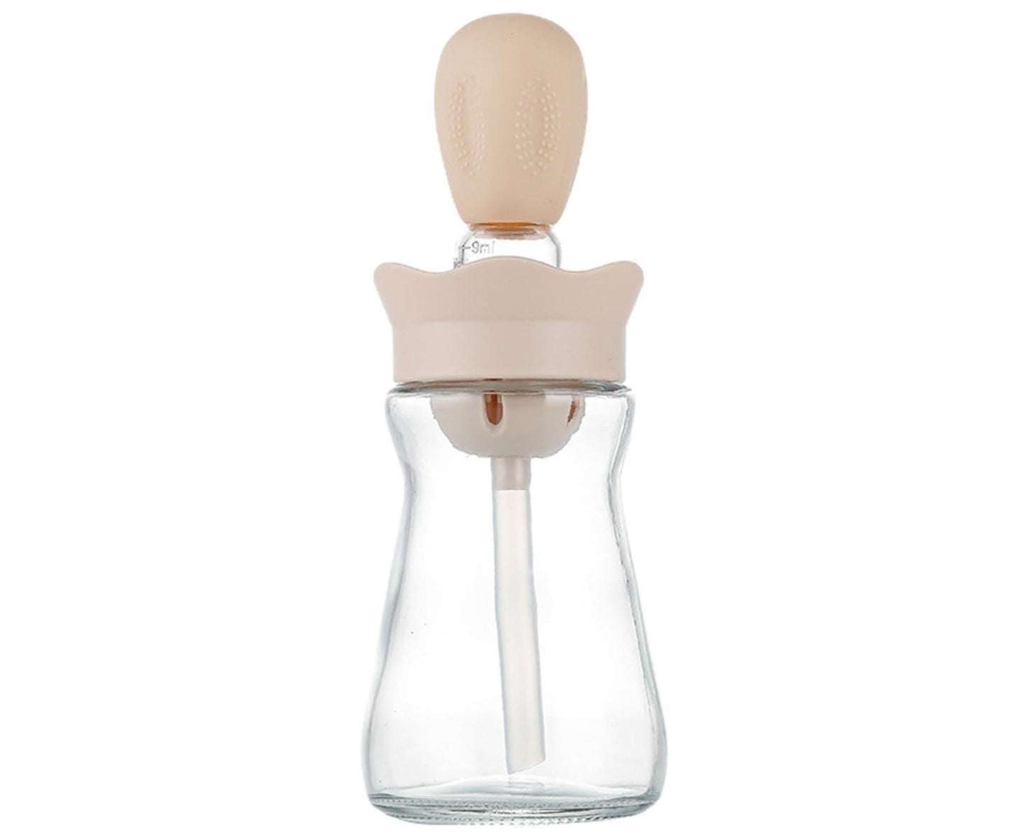 200ML 2 in 1 Glass Oil Bottle with Silicone Brush-Pink V1263-JX-287