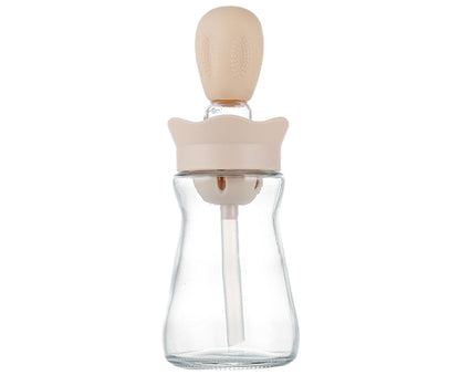 200ML 2 in 1 Glass Oil Bottle with Silicone Brush-Pink V1263-JX-287