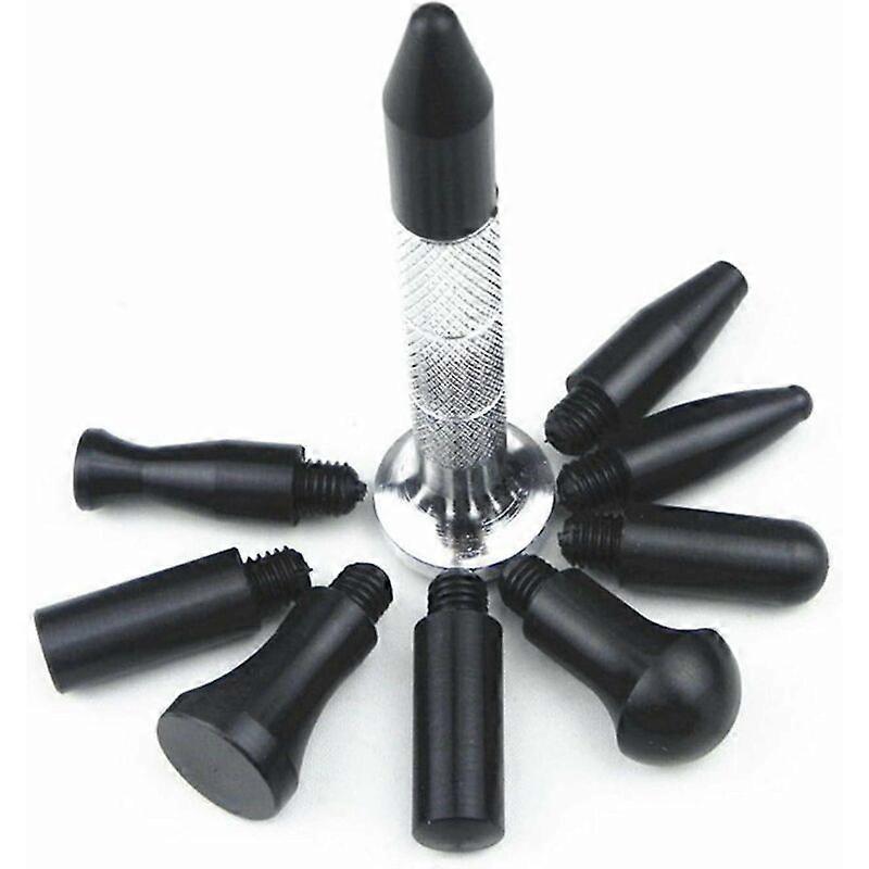 Auto Parts Repair Tip, Lightweight Rubber Car Stripper Pen with 9 Replacement Heads for Motorcycle Black V1263-JX-2874
