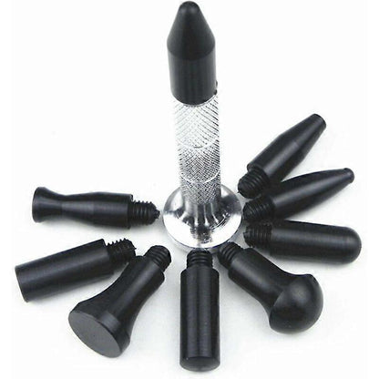 Auto Parts Repair Tip, Lightweight Rubber Car Stripper Pen with 9 Replacement Heads for Motorcycle Black V1263-JX-2874