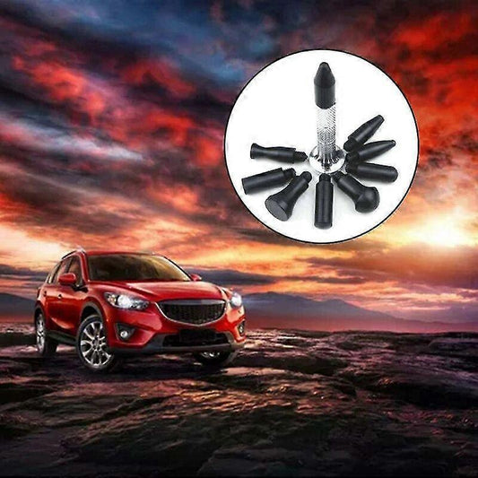 Auto Parts Repair Tip, Lightweight Rubber Car Stripper Pen with 9 Replacement Heads for Motorcycle Black V1263-JX-2874