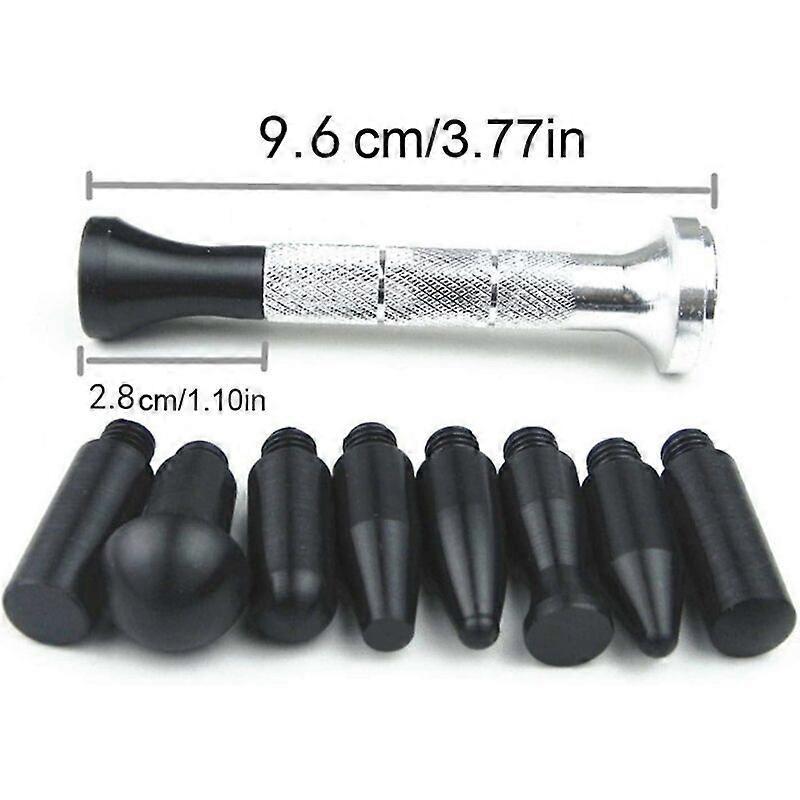 Auto Parts Repair Tip, Lightweight Rubber Car Stripper Pen with 9 Replacement Heads for Motorcycle Black V1263-JX-2874