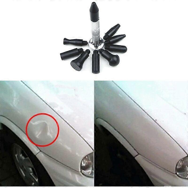 Auto Parts Repair Tip, Lightweight Rubber Car Stripper Pen with 9 Replacement Heads for Motorcycle Black V1263-JX-2874