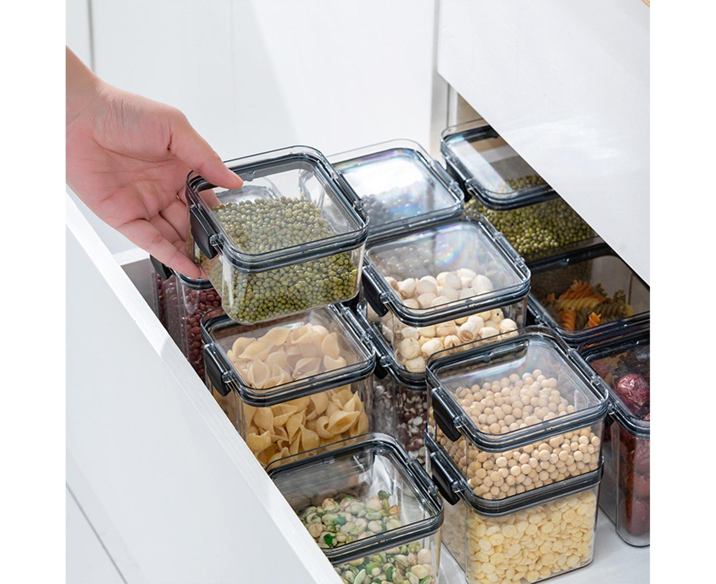 Clear Food Storage Box Container Moisture Proof Grain Bottle Jar Kitchen Supply-4 V1263-JX-288