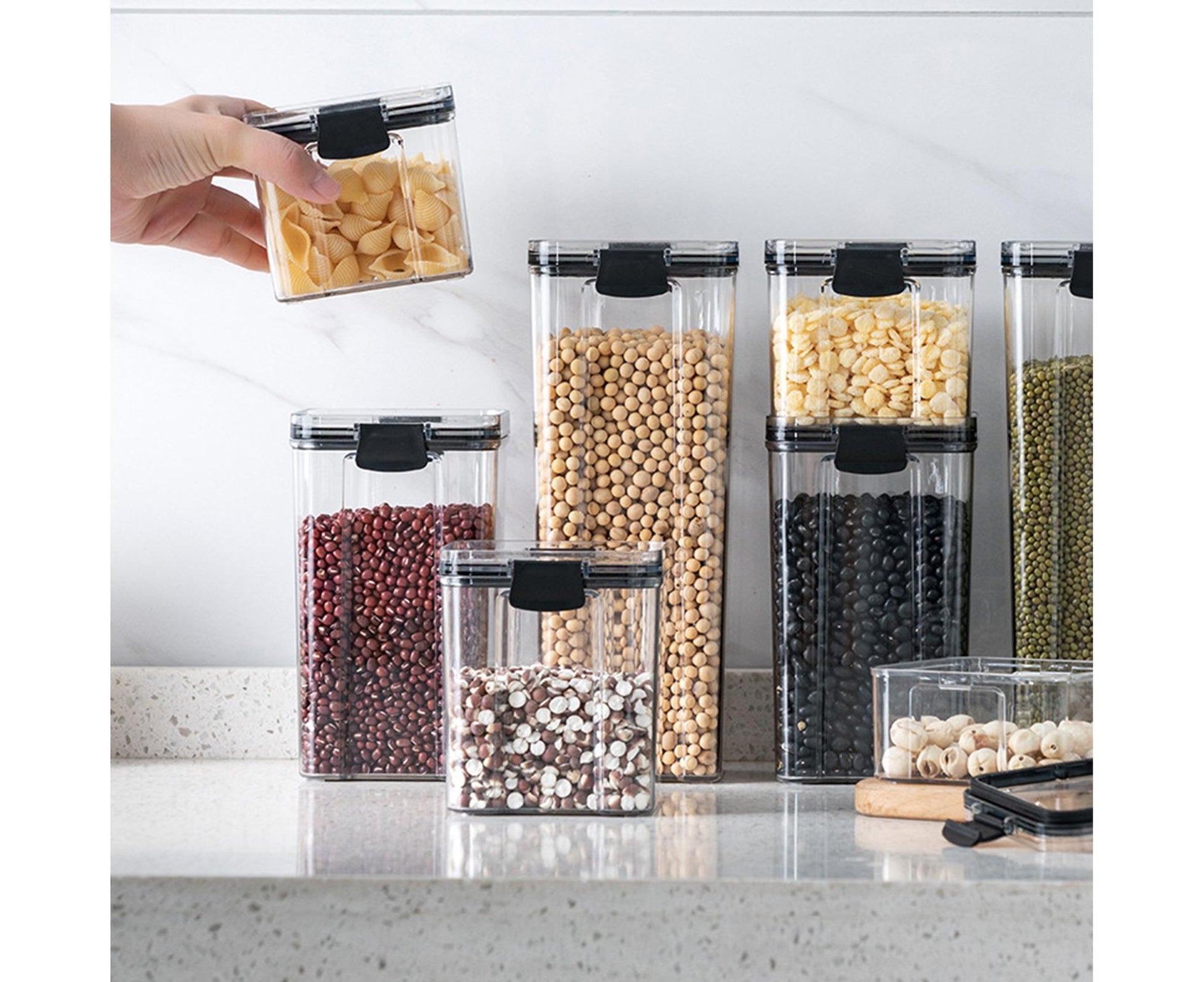 Clear Food Storage Box Container Moisture Proof Grain Bottle Jar Kitchen Supply-4 V1263-JX-288