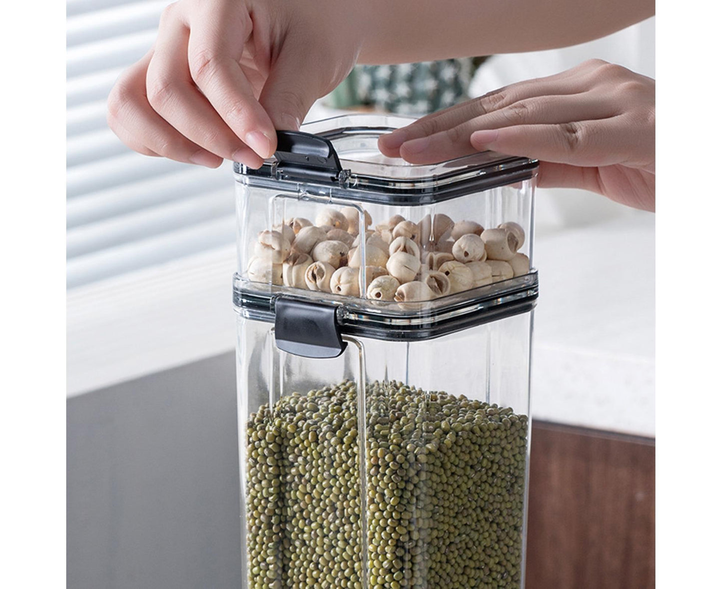 Clear Food Storage Box Container Moisture Proof Grain Bottle Jar Kitchen Supply-4 V1263-JX-288