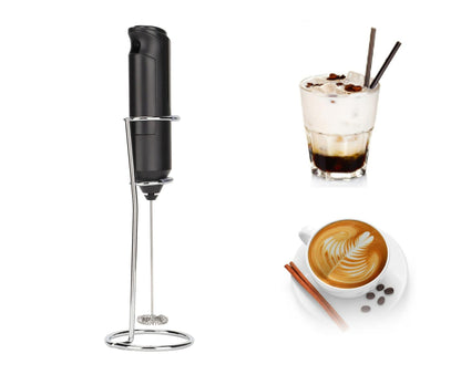Stainless Steel Handheld Milk Frother, Electric Whisk & Drink Mixer with Bracket for Coffee V1263-JX-2915