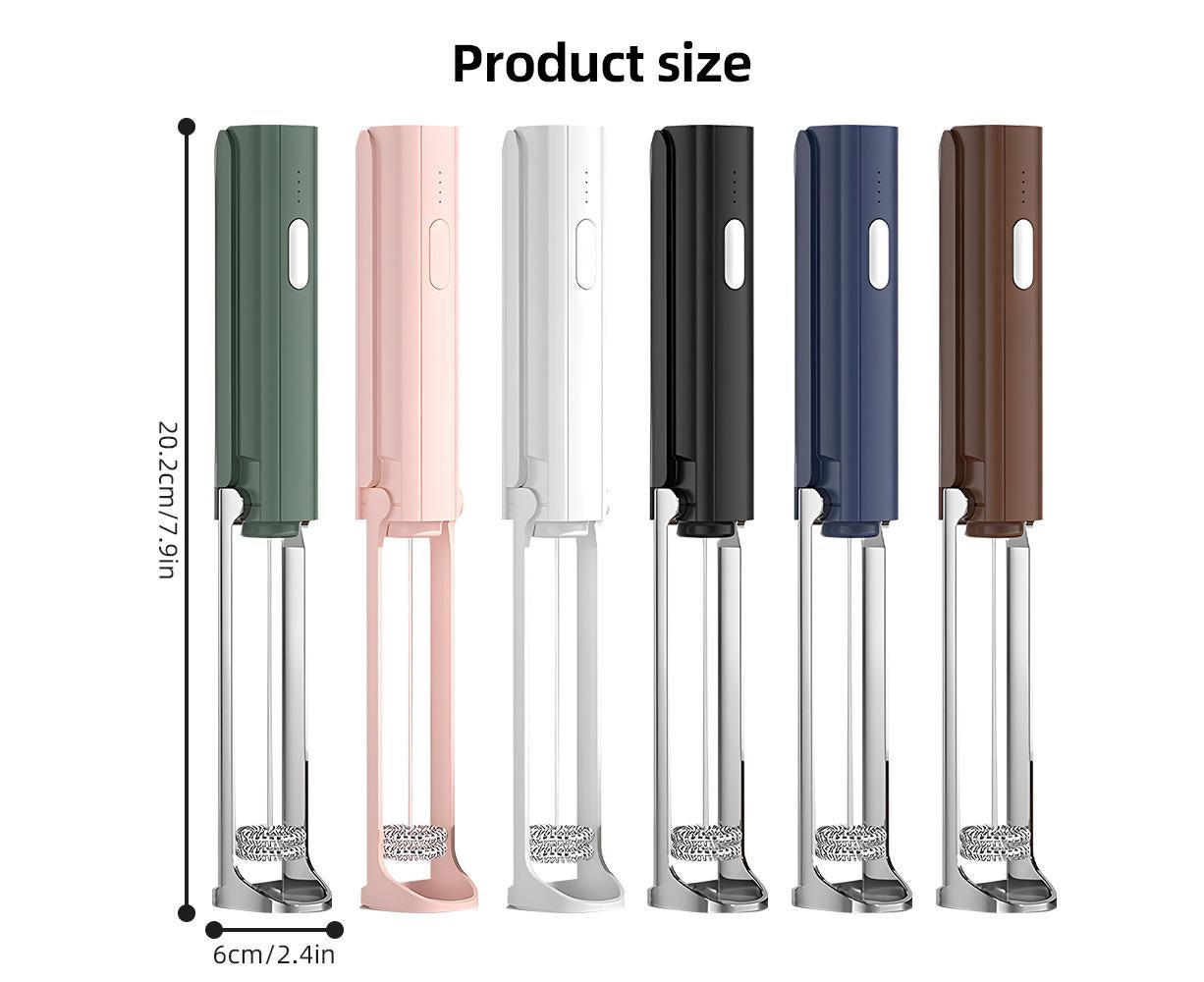 Electric Milk Frother, Rechargeable Handheld Foam Maker, 3 Adjustable Levels, Hangable & Foldable Whisk for V1263-JX-2917