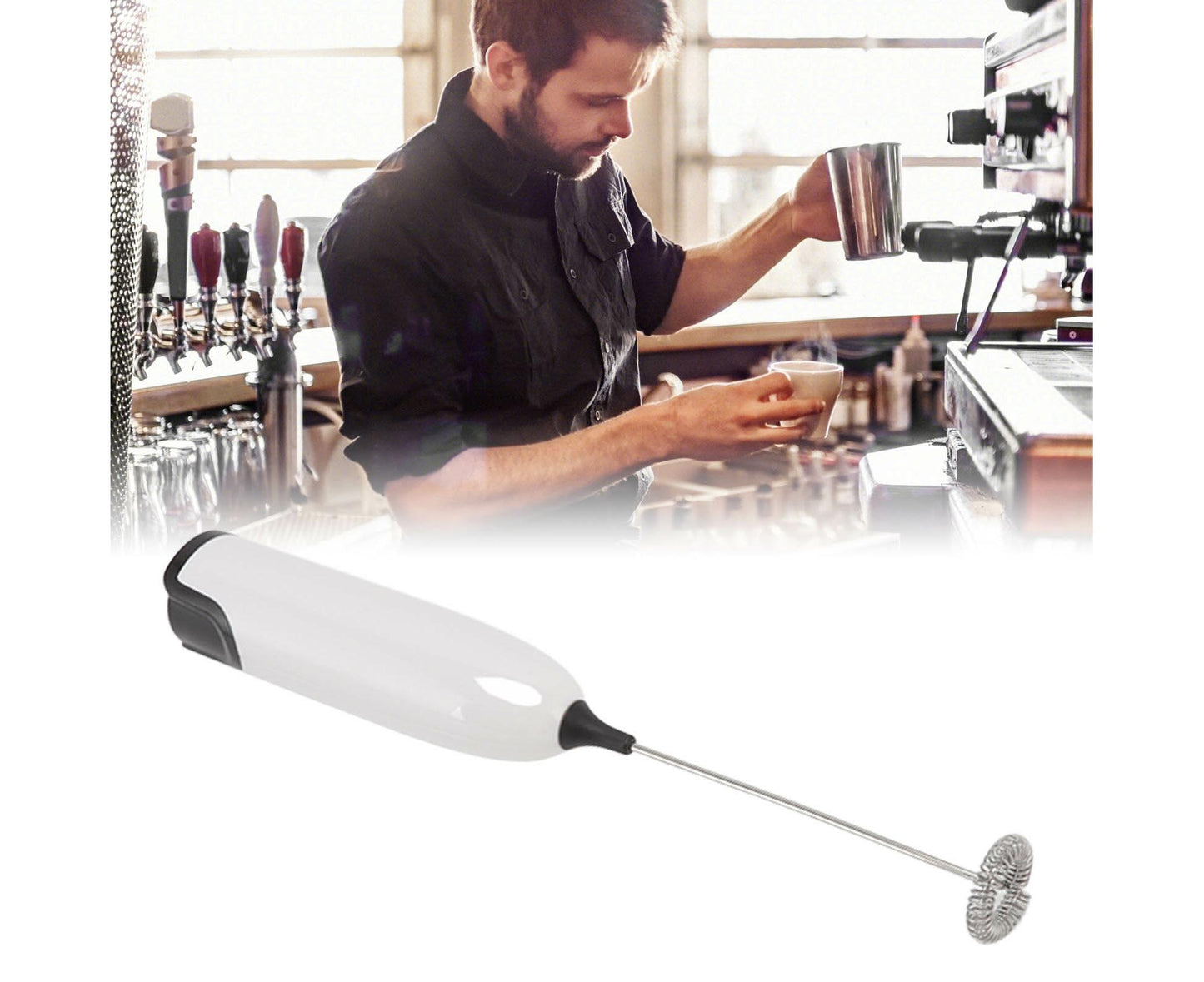 Household Electric Milk Frother, Automatic Handheld Foam Maker, Coffee Stirring Bar, Kitchen Drink Foamer V1263-JX-2920