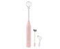 Mini Electric Stirrer, Cordless Multifunctional Eggbeater with 2 Heads for Home Coffee & Drinks, Pink V1263-JX-2922