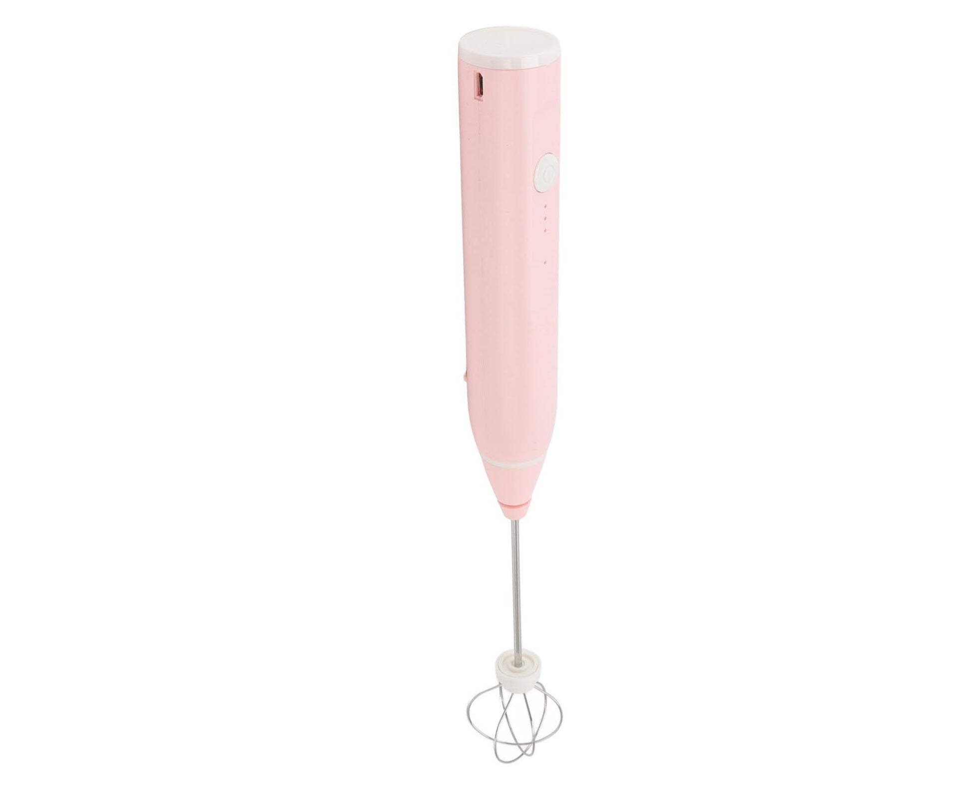 Mini Electric Stirrer, Cordless Multifunctional Eggbeater with 2 Heads for Home Coffee & Drinks, Pink V1263-JX-2922