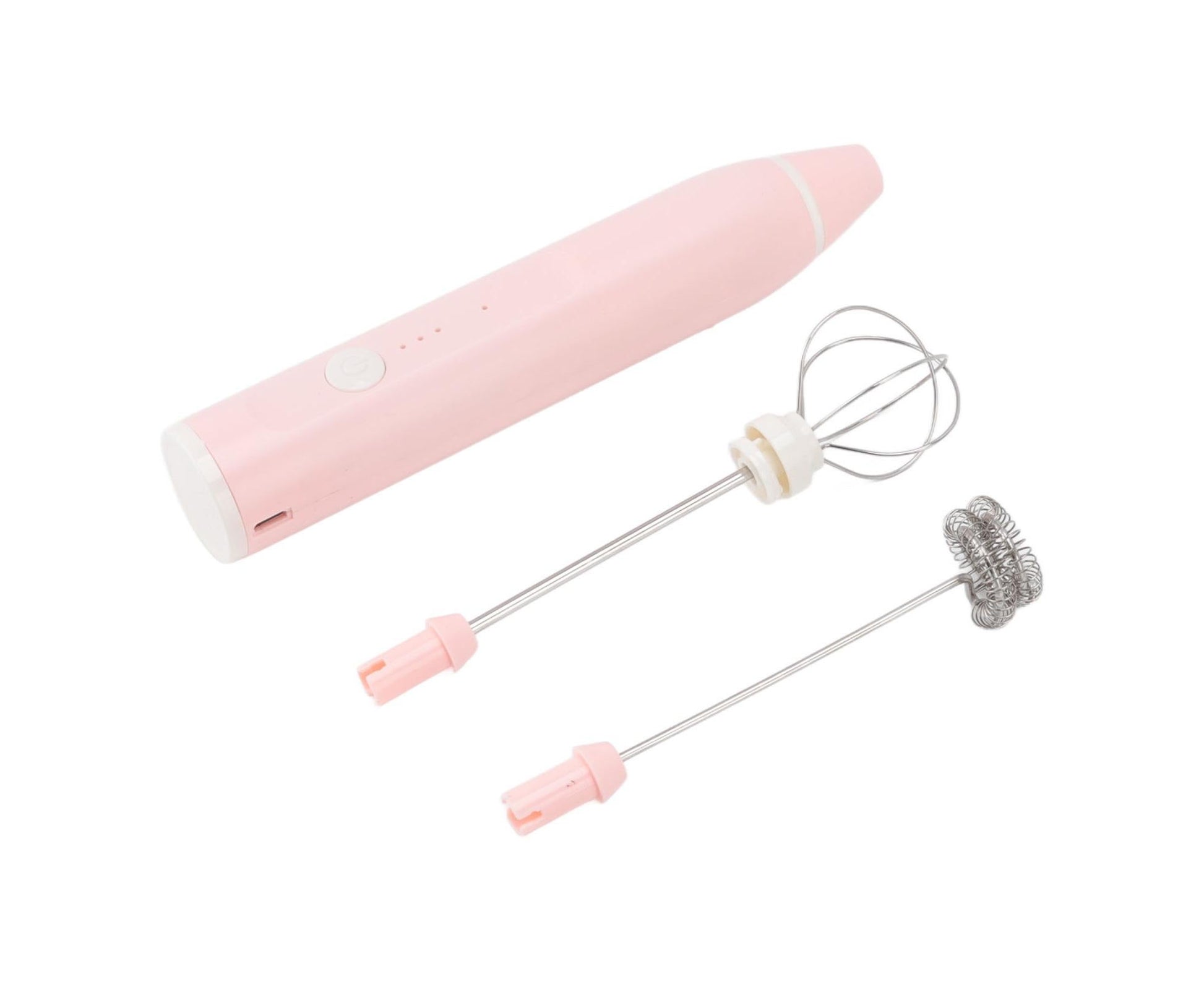 Mini Electric Stirrer, Cordless Multifunctional Eggbeater with 2 Heads for Home Coffee & Drinks, Pink V1263-JX-2922