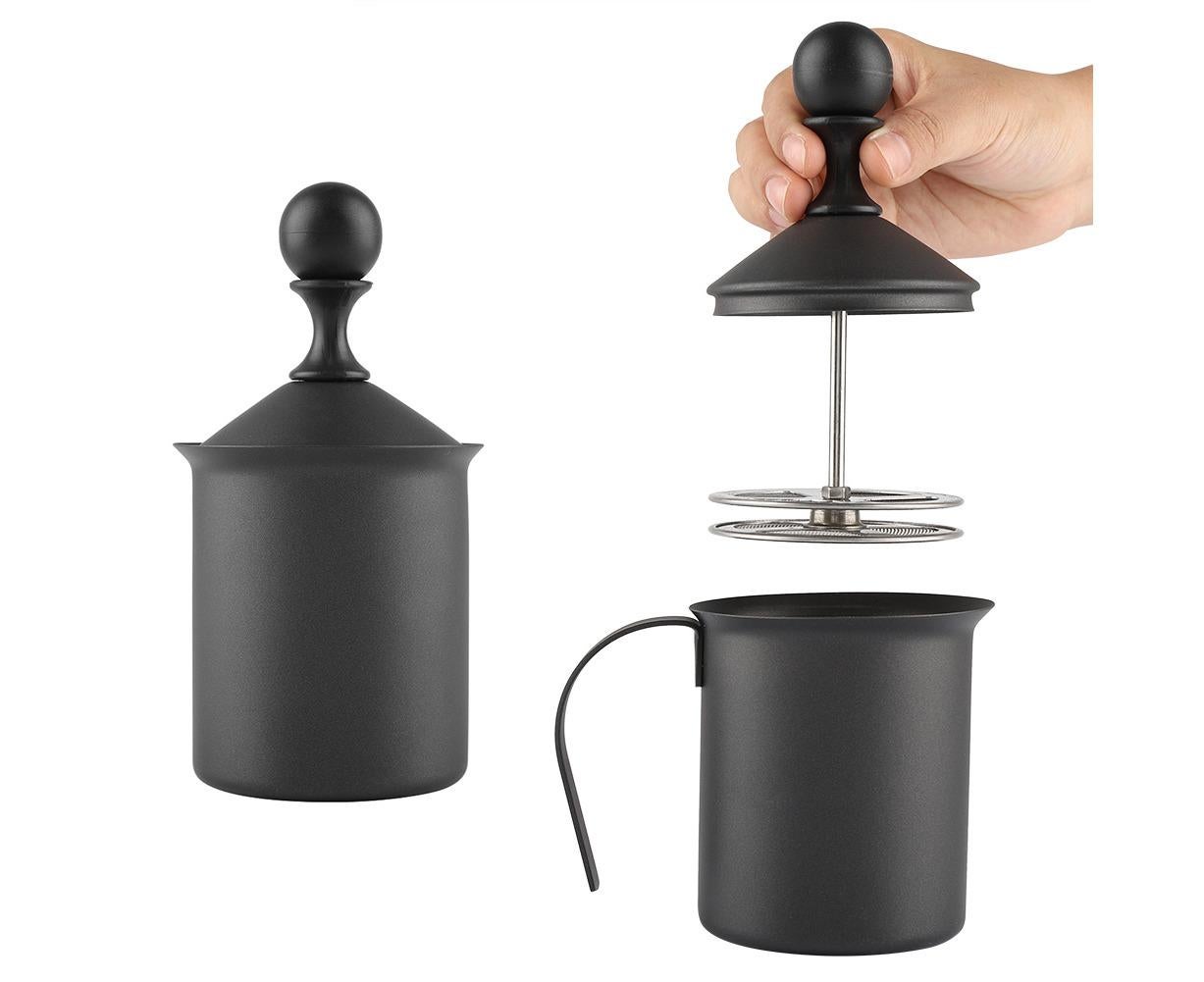 Stainless Steel Manual Double Mesh Milk Frother, Foam Maker for Coffee Decoration (400ml) V1263-JX-2923
