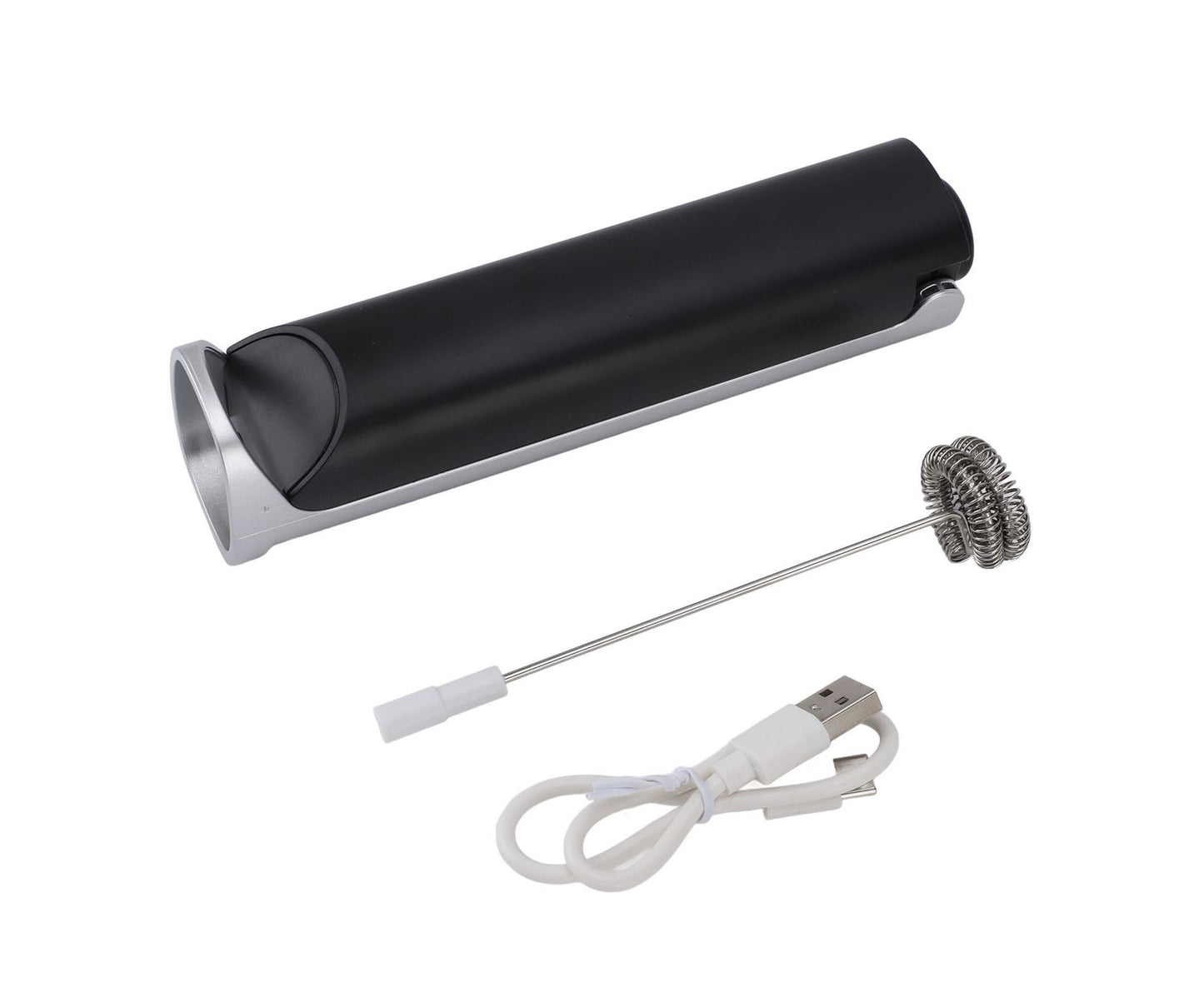 Handheld Milk Frother, Black, Dual Hoop Head, 3 Adjustable Gears, Electric Foam Maker for Coffee V1263-JX-2924