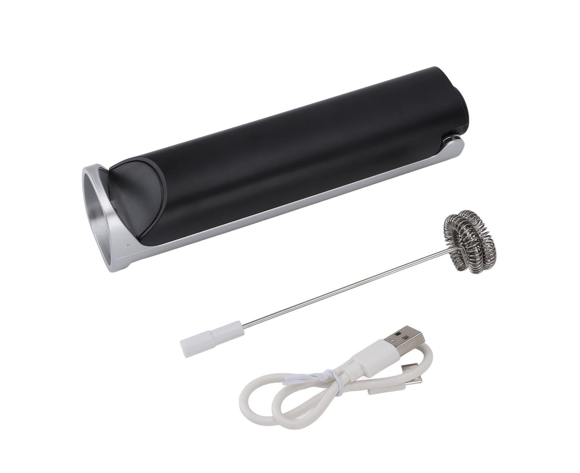 Handheld Milk Frother, Black, Dual Hoop Head, 3 Adjustable Gears, Electric Foam Maker for Coffee V1263-JX-2924