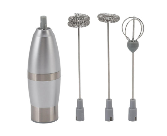 Electric Milk Frother, Handheld Battery Operated Drink Mixer, Portable Eggbeater with Stainless Steel Whisk V1263-JX-2926