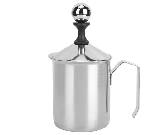 400cc Stainless Steel Manual Milk Frother, Foamer, Mixer, Stirrer for Coffee & Latte Art V1263-JX-2929