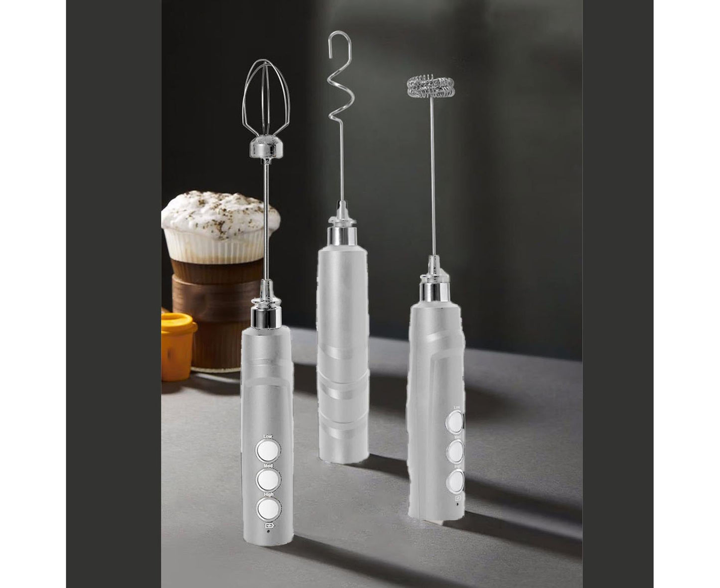 Handheld Milk Frother, Powerful High-Speed USB Rechargeable, Whisk Drink Mixer for Coffee, Matcha & Hot V1263-JX-2934