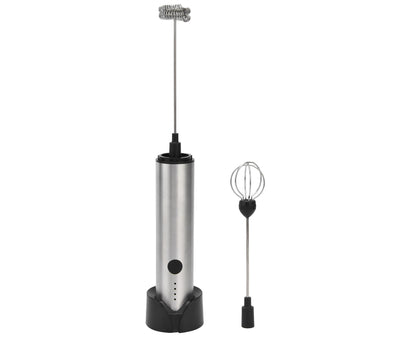 Stainless Steel Electric Milk Frother, Handheld Egg Beater, USB Charging, Mini Mixer V1263-JX-2937