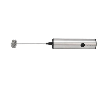 Stainless Steel Electric Milk Frother, Handheld Egg Beater, USB Charging, Mini Mixer V1263-JX-2937