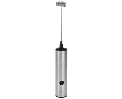 Stainless Steel Electric Milk Frother, Handheld Egg Beater, USB Charging, Mini Mixer V1263-JX-2937