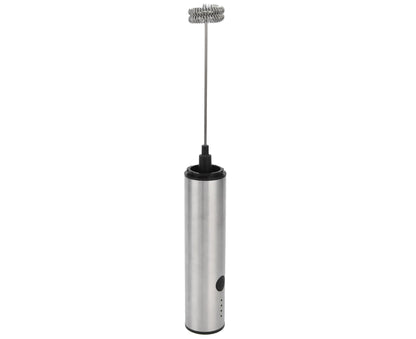 Stainless Steel Electric Milk Frother, Handheld Egg Beater, USB Charging, Mini Mixer V1263-JX-2937