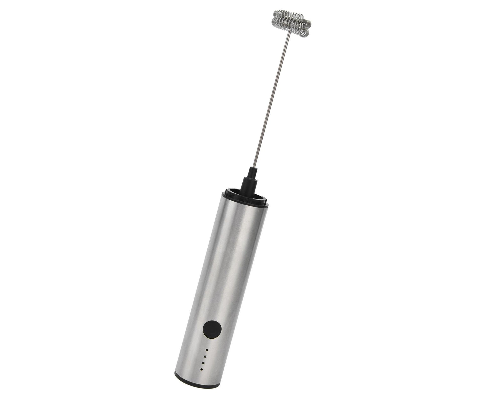 Stainless Steel Electric Milk Frother, Handheld Egg Beater, USB Charging, Mini Mixer V1263-JX-2937