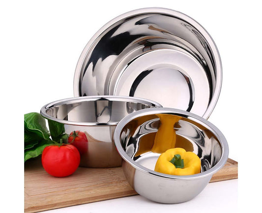 Thickened Stainless Steel Rice Noodles Soup Bowl Vegetables Basin Kitchenware-20cm V1263-JX-295