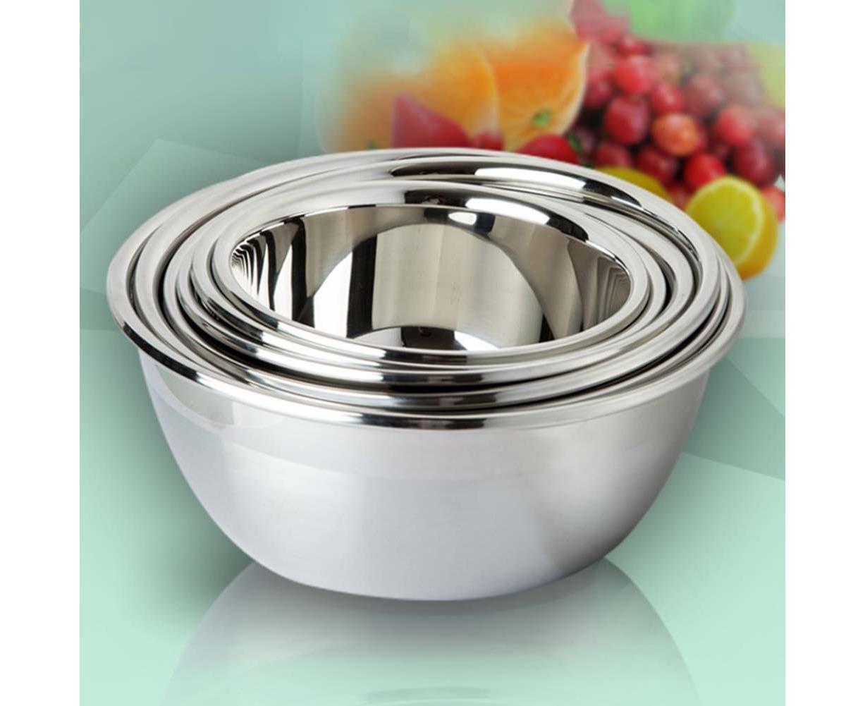 Thickened Stainless Steel Rice Noodles Soup Bowl Vegetables Basin Kitchenware-20cm V1263-JX-295