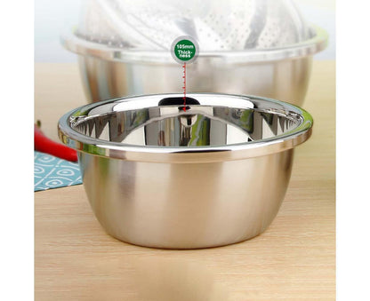 Thickened Stainless Steel Rice Noodles Soup Bowl Vegetables Basin Kitchenware-20cm V1263-JX-295