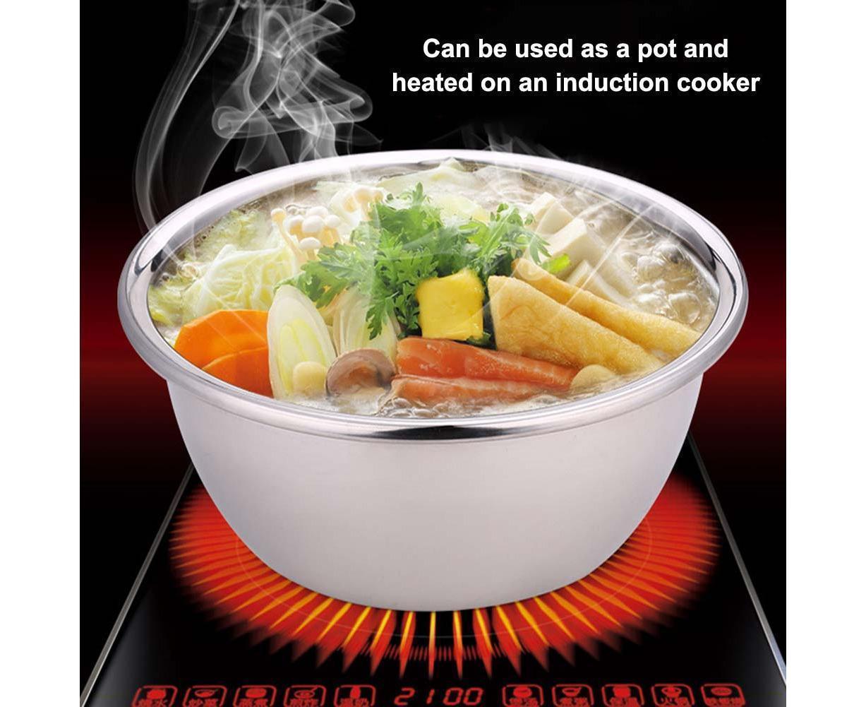 Thickened Stainless Steel Rice Noodles Soup Bowl Vegetables Basin Kitchenware-20cm V1263-JX-295