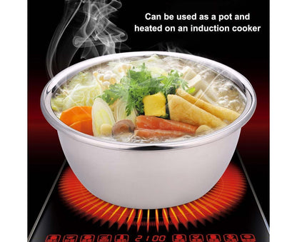Thickened Stainless Steel Rice Noodles Soup Bowl Vegetables Basin Kitchenware-20cm V1263-JX-295