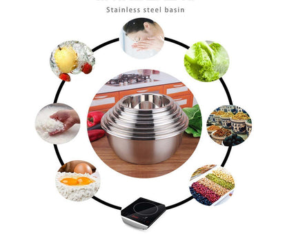 Thickened Stainless Steel Rice Noodles Soup Bowl Vegetables Basin Kitchenware-20cm V1263-JX-295