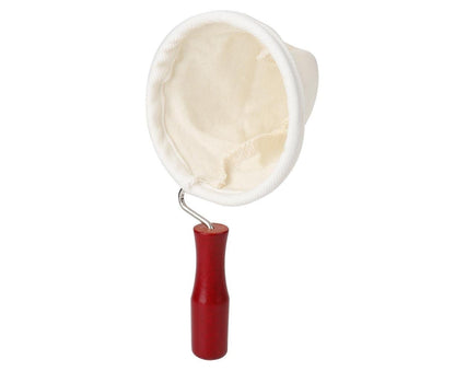 Cotton Flannel Dripper Coffee Maker, Wooden Handle Cloth Coffee Filter Bag, 105mm V1263-JX-2959