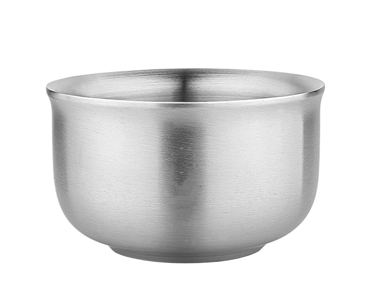 Stainless Steel Double Wall Insulated Round Rice Soup Bowl Kitchen Tableware-12.5cm V1263-JX-297